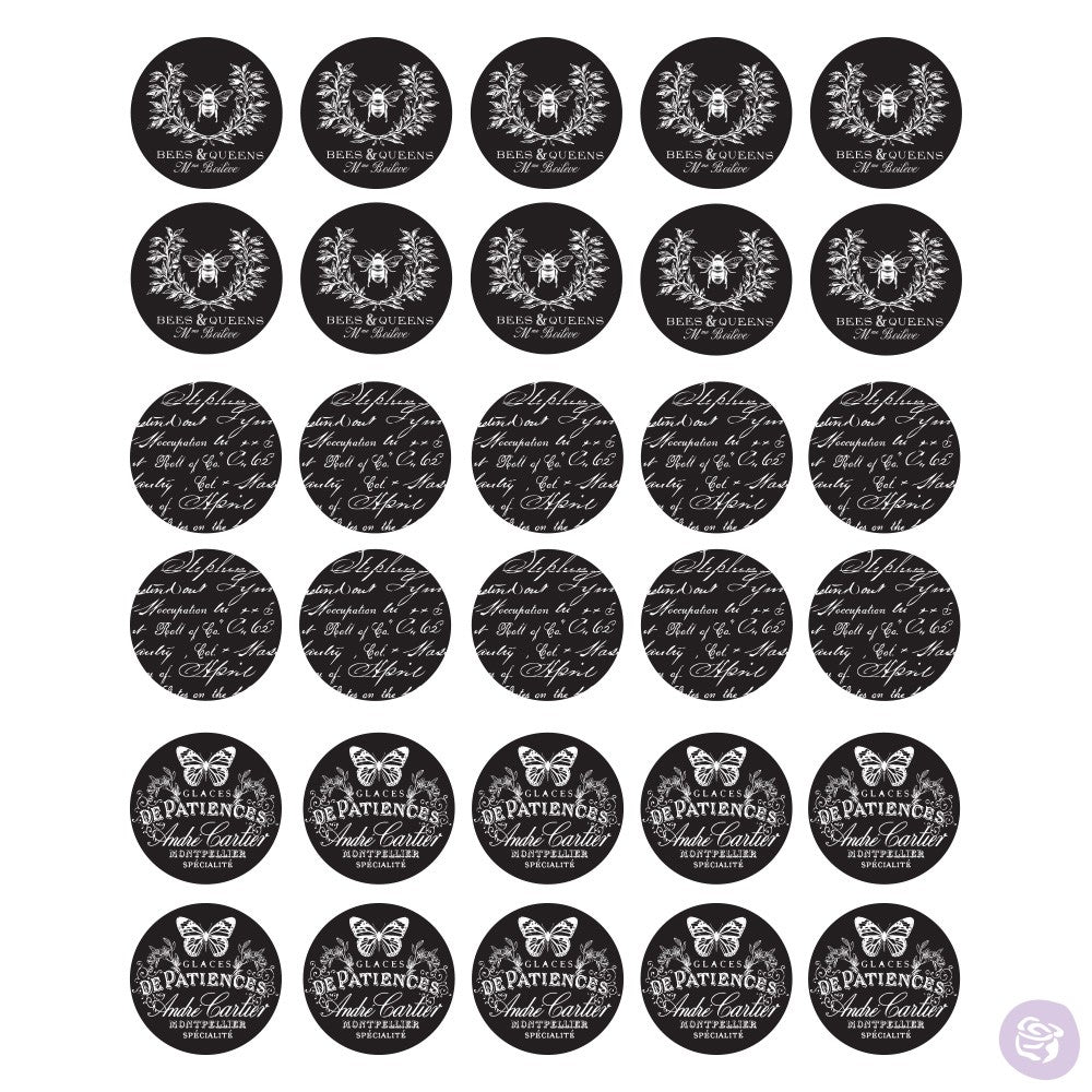 Redesign Transfer - Knobs Cursive Letters 26.7cm x 22cm - Rustic Farmhouse Charm