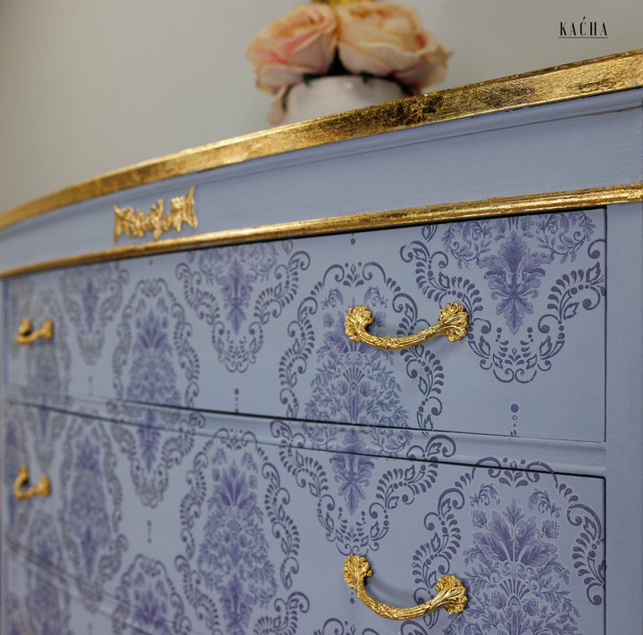 NEW! Kacha's DANA DAMASK Redesign Transfer (60.96cm x 88.9cm) - Rustic Farmhouse Charm