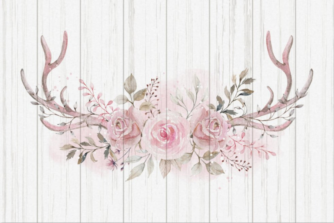 Decoupage Tissue Paper - Antlers & Roses (50.8cm x 76.2cm) - Rustic Farmhouse Charm