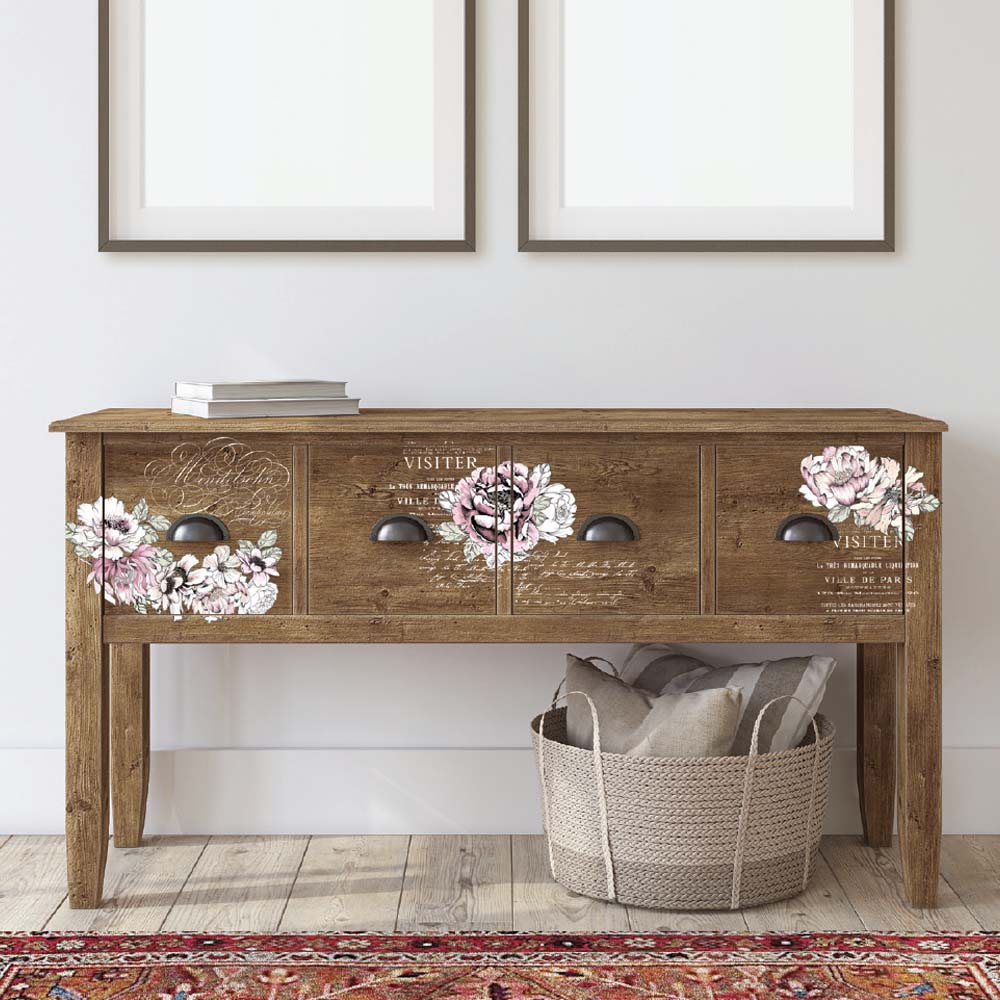 NEW! DESERT ROSE Redesign Middy Transfer (3 sheets, each 21.59cm x 27.94cm) - Rustic Farmhouse Charm