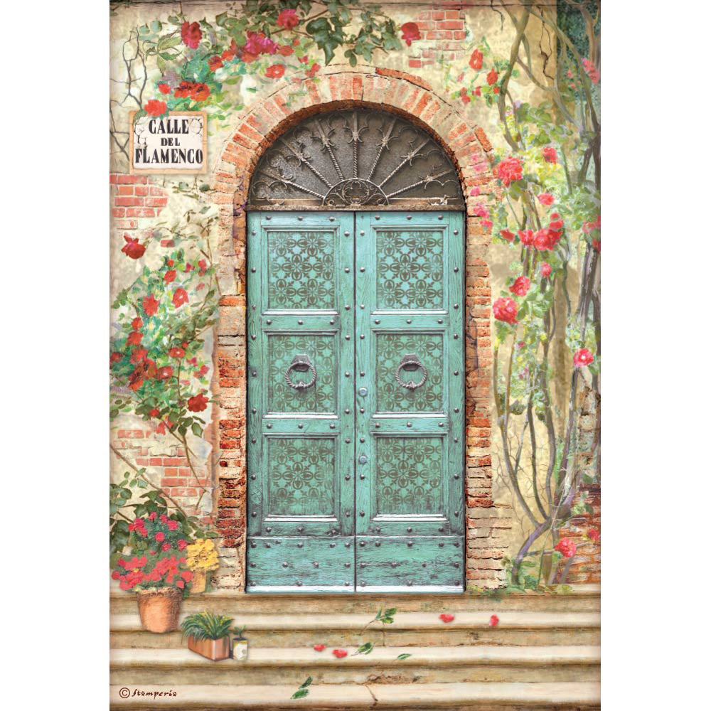 DESIRE CALLE DE FLAMENCO Rice Paper by Stamperia (A4) - Rustic Farmhouse Charm