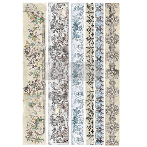 DISTRESSED BORDERS Redesign Transfer (60.96cm x 88.9cm) - Rustic Farmhouse Charm