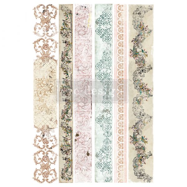 DISTRESSED BORDERS II Redesign Transfer (60.96cm x 88.9cm) - Rustic Farmhouse Charm