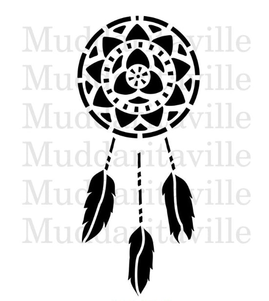 DREAM CATCHER Stencil by Muddaritaville (16.38cm x 37.46cm) - Rustic Farmhouse Charm