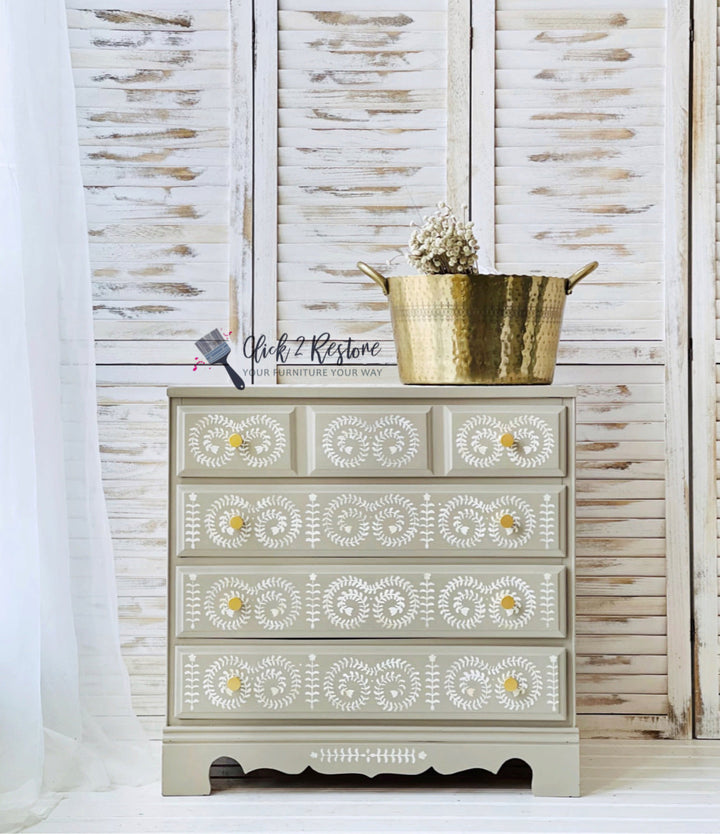 ELEGANT VINE Redesign Stencil 9" x 13.5" - Rustic Farmhouse Charm