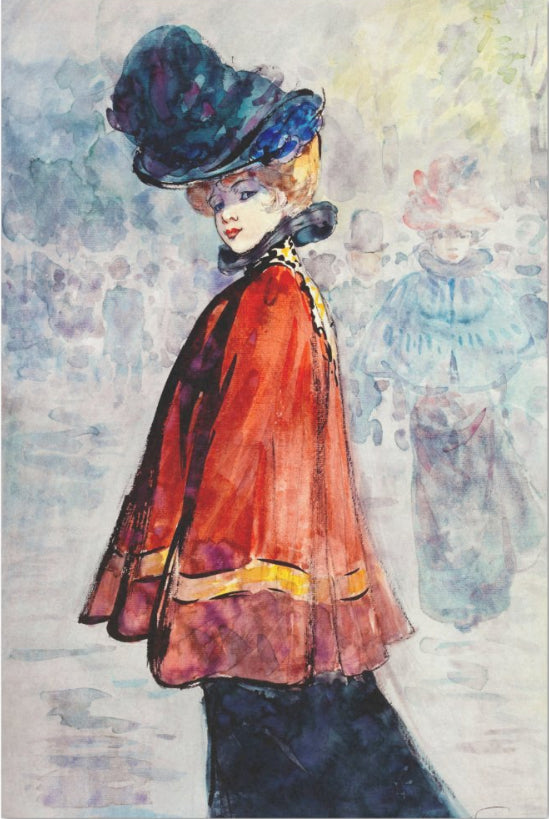Decoupage Tissue Paper - Elegant in Red Cape Painting by Henry Somm (50.8cm x 76.2cm) - Rustic Farmhouse Charm