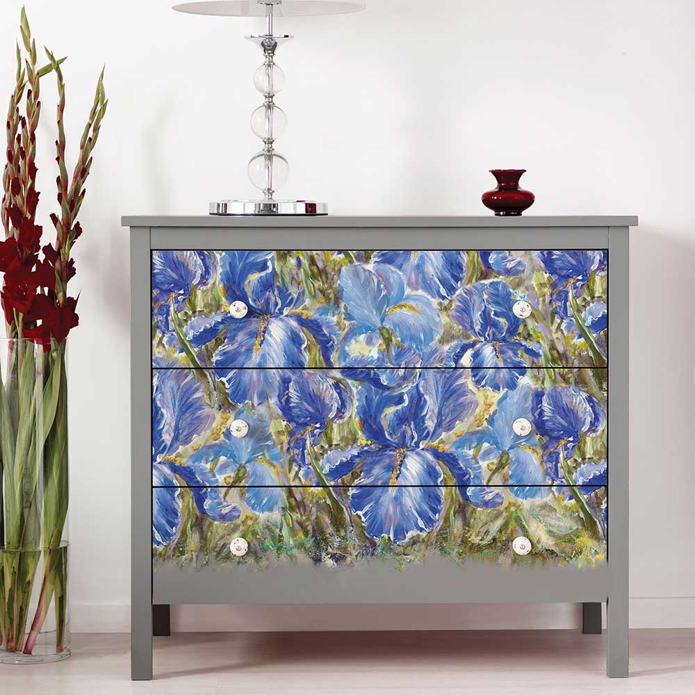 NEW! ENCHANTING IRIS Redesign A1 Decoupage Fibre Paper (59.44cm x 84.07cm) - Rustic Farmhouse Charm