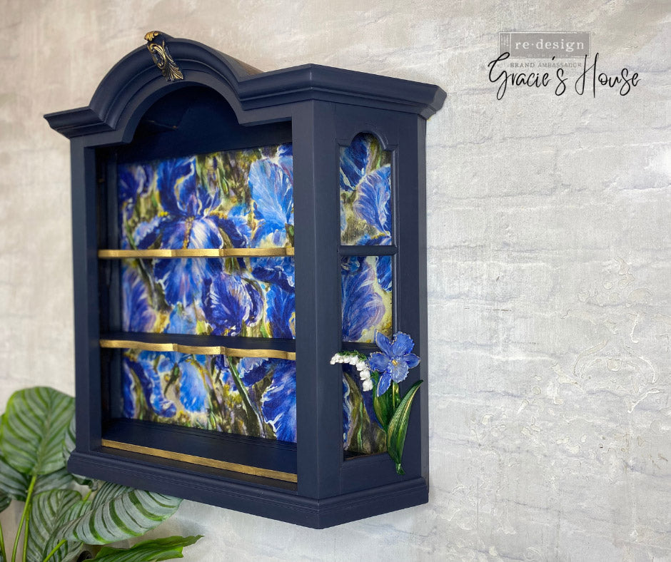 NEW! ENCHANTING IRIS Redesign A1 Decoupage Fibre Paper (59.44cm x 84.07cm) - Rustic Farmhouse Charm