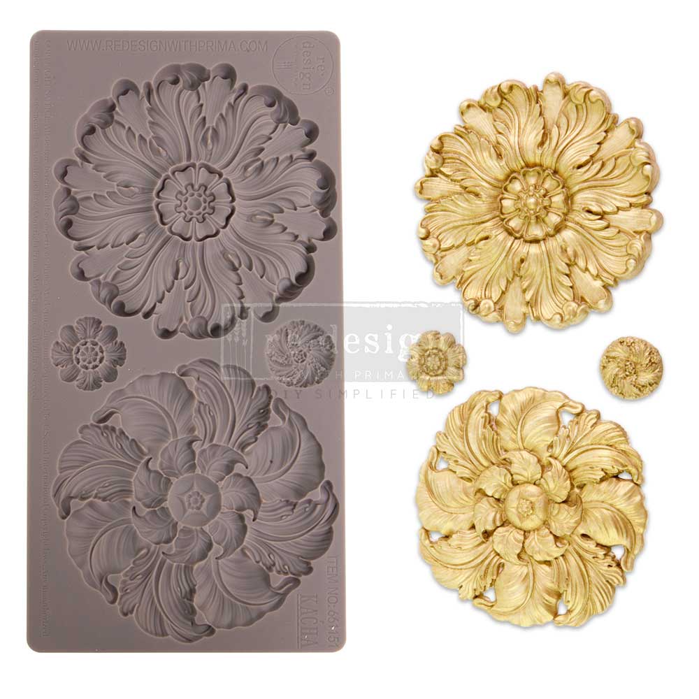 NEW! Kacha's ENGRAVED MEDALLIONS Mould by Redesign - Rustic Farmhouse Charm
