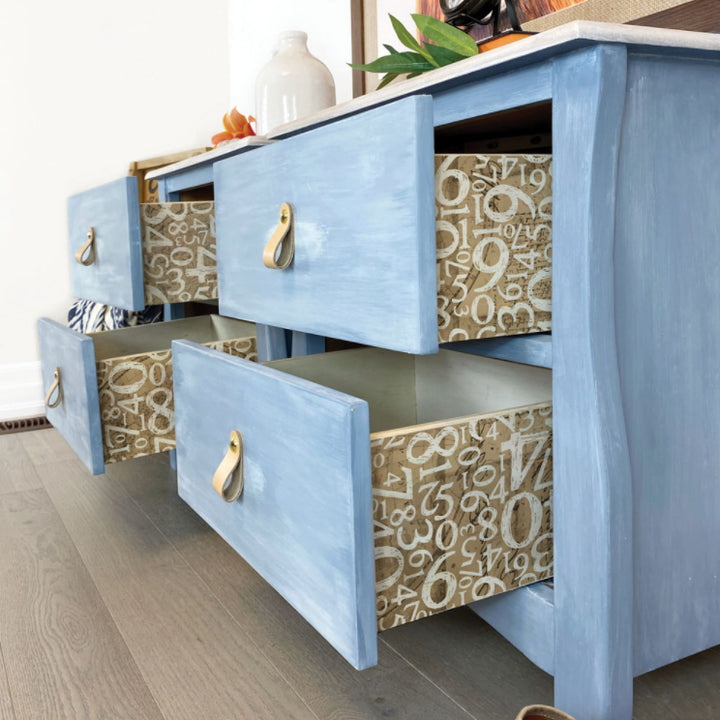 NEW! ENGRAVED NUMBERS Redesign Decoupage Tissue Paper 48.26cm x 76.2cm - Rustic Farmhouse Charm