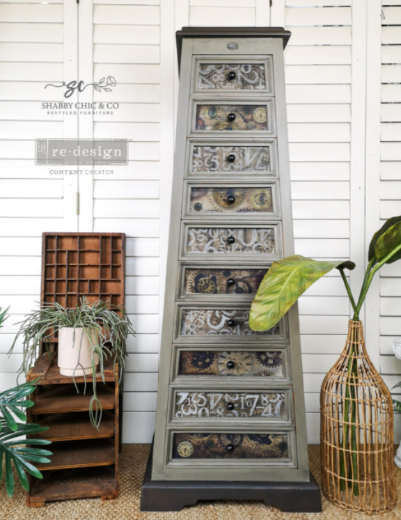 ENGRAVED NUMBERS Redesign Decoupage Tissue Paper 48.26cm x 76.2cm - Rustic Farmhouse Charm