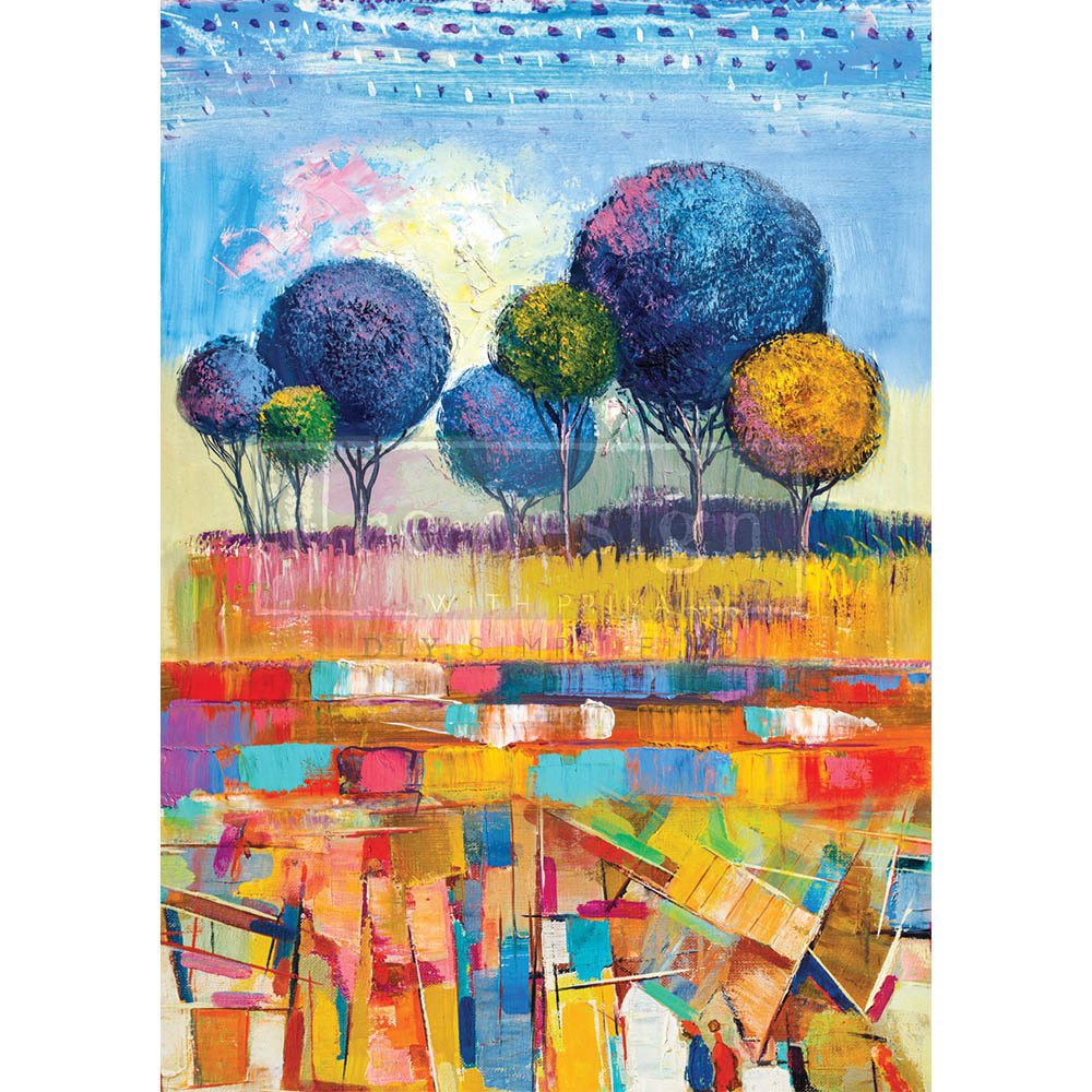 NEW! EXPRESSIVE TREES Redesign A1 Decoupage Rice Paper (59.44cm x 84.07cm) - Rustic Farmhouse Charm