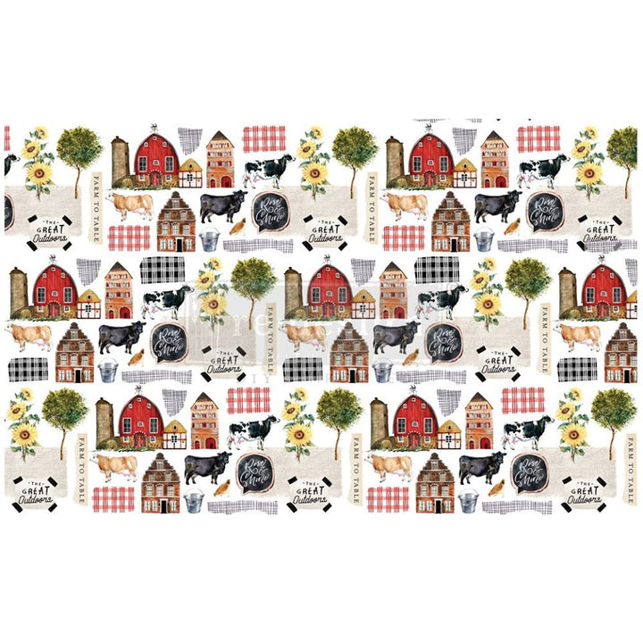 FARM TO TABLE Redesign Decoupage Paper (76.2cm x 48.26cm) - Rustic Farmhouse Charm