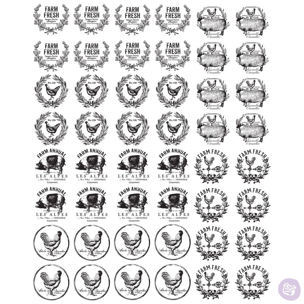 Redesign Transfer - Knobs Farmhouse Delight 26.7cm x 22cm - Rustic Farmhouse Charm