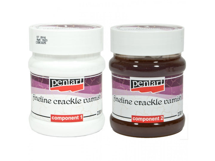 FINELINE Crackle Varnish 2-Component System by Pentart 230ml set - Rustic Farmhouse Charm