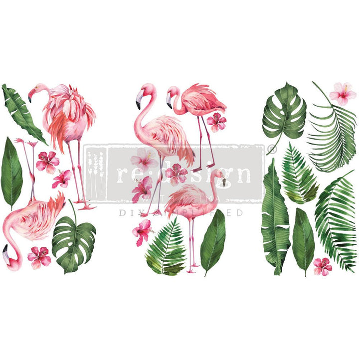 NEW! FLAMINGO PINK Redesign Transfer (3 sheets, each 15.24cm x 30.48cm) - Rustic Farmhouse Charm