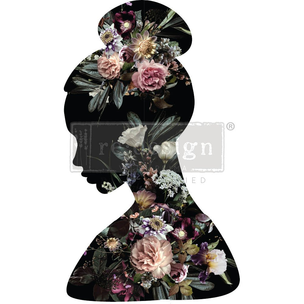 NEW! FLORAL SILHOUETTE Redesign Transfer (60.96cm x 88.9cm) - Rustic Farmhouse Charm
