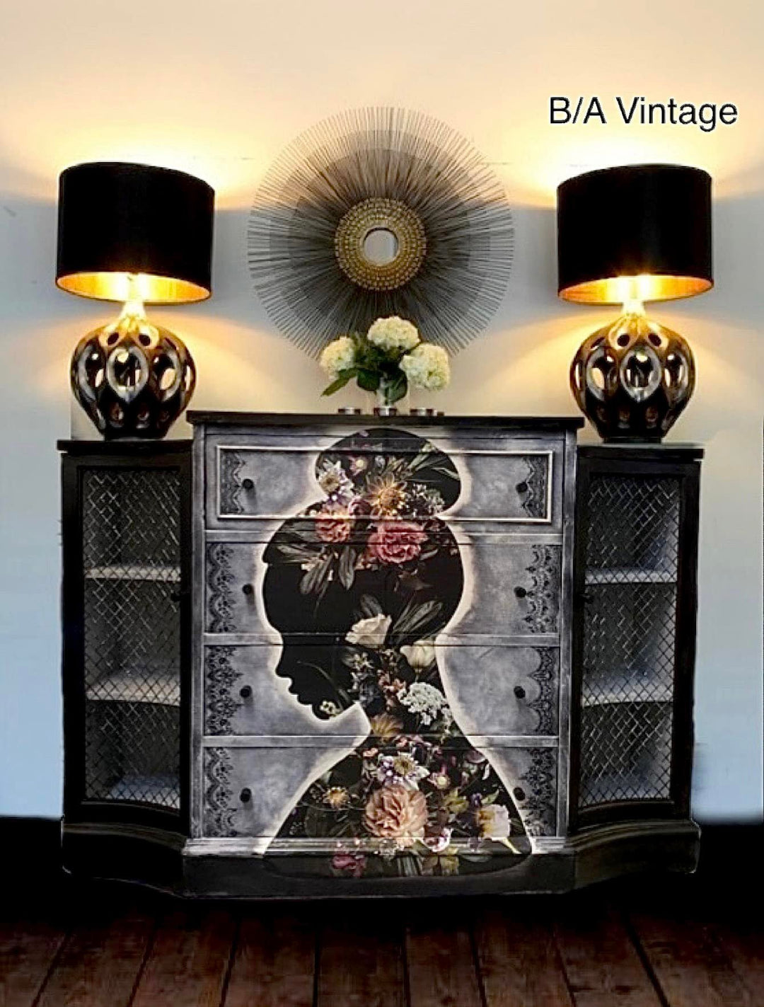 NEW! FLORAL SILHOUETTE Redesign Transfer (60.96cm x 88.9cm) - Rustic Farmhouse Charm