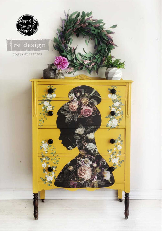 NEW! FLORAL SILHOUETTE Redesign Transfer (60.96cm x 88.9cm) - Rustic Farmhouse Charm