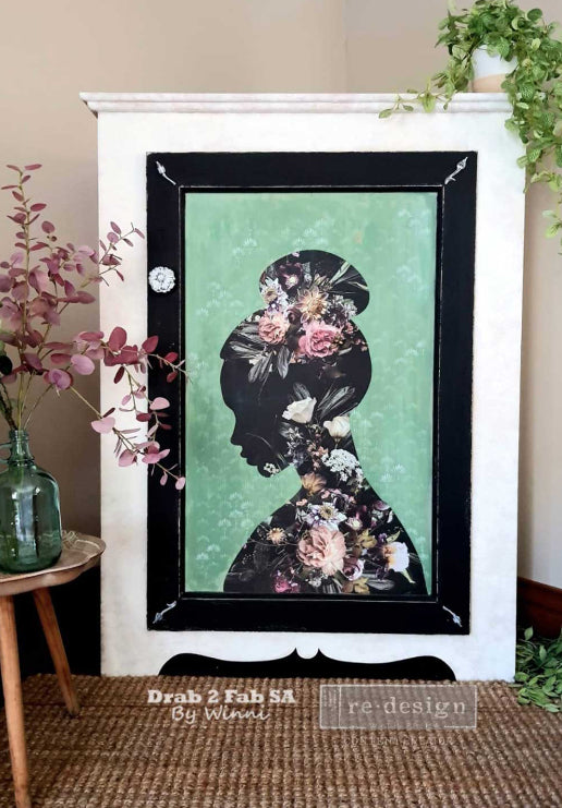 NEW! FLORAL SILHOUETTE Redesign Transfer (60.96cm x 88.9cm) - Rustic Farmhouse Charm