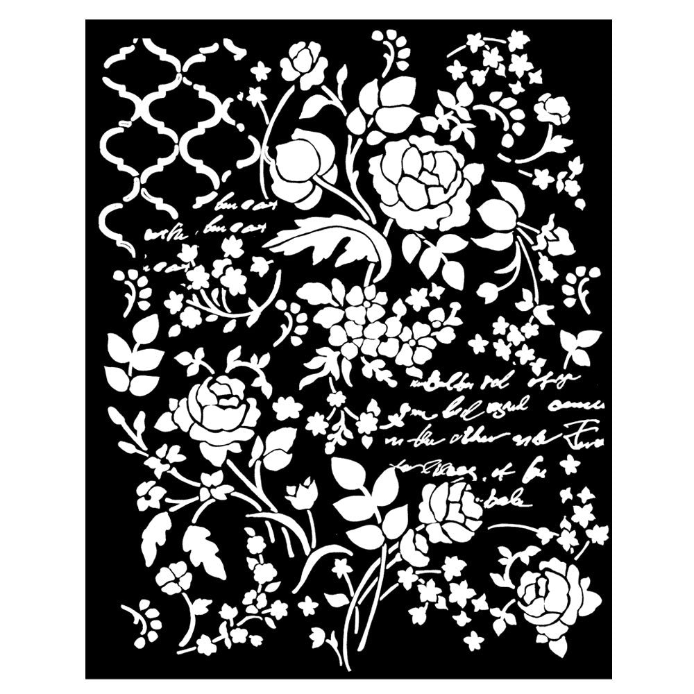FLORAL FANTASY Stencil by Stamperia (25cm x 20cm) - Rustic Farmhouse Charm