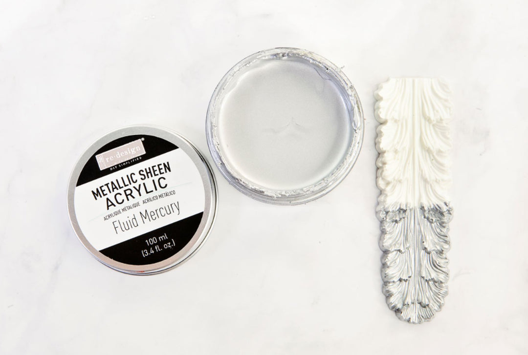 FLUID MERCURY Metallic Sheen Acrylic Paint by Redesign 100ml - Rustic Farmhouse Charm