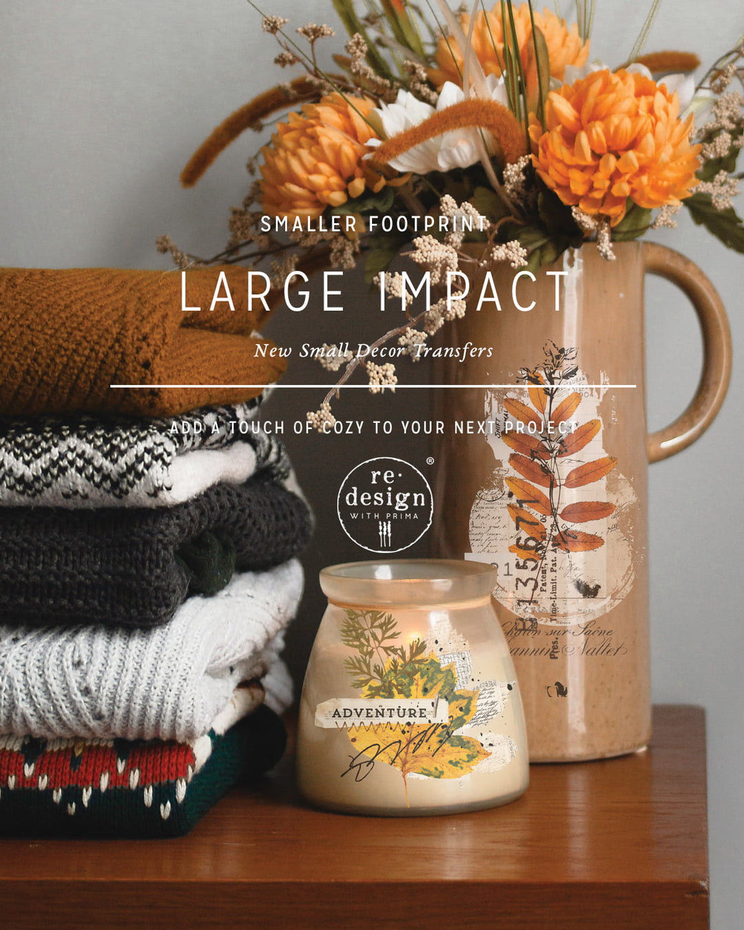 NEW! FOLIAGE COLLECTOR Redesign Transfer (3 sheets, each 15.24cm x 30.48cm) - Rustic Farmhouse Charm