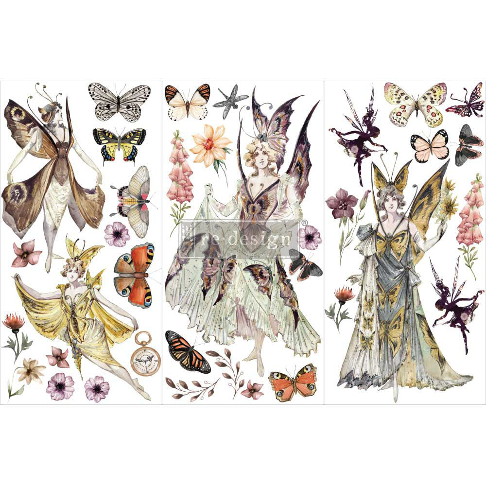FOREST FAIRIES Redesign Transfer (3 sheets, each 15.24cm x 30.48cm) - Rustic Farmhouse Charm