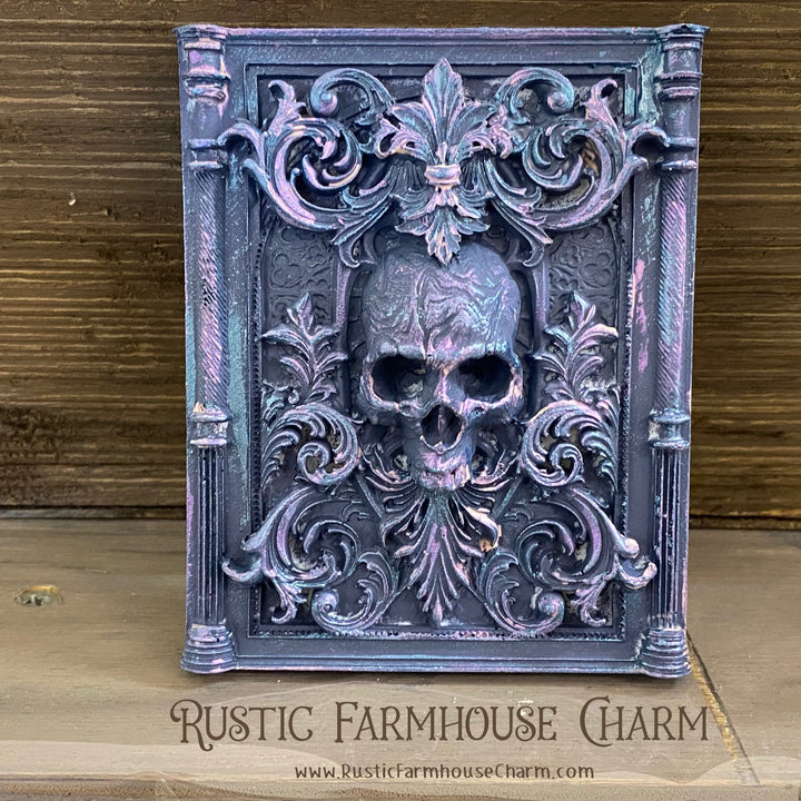 FRAMED SKULL Resin Applique (unpainted) - Rustic Farmhouse Charm