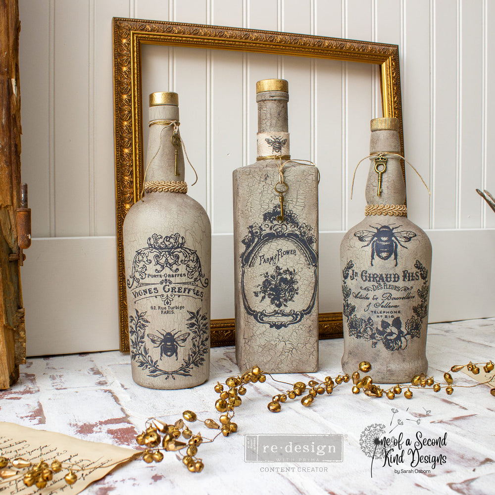 NEW! FRENCH LABELS Redesign Middy Transfer (3 sheets, each 21.59cm x 27.94cm) - Rustic Farmhouse Charm