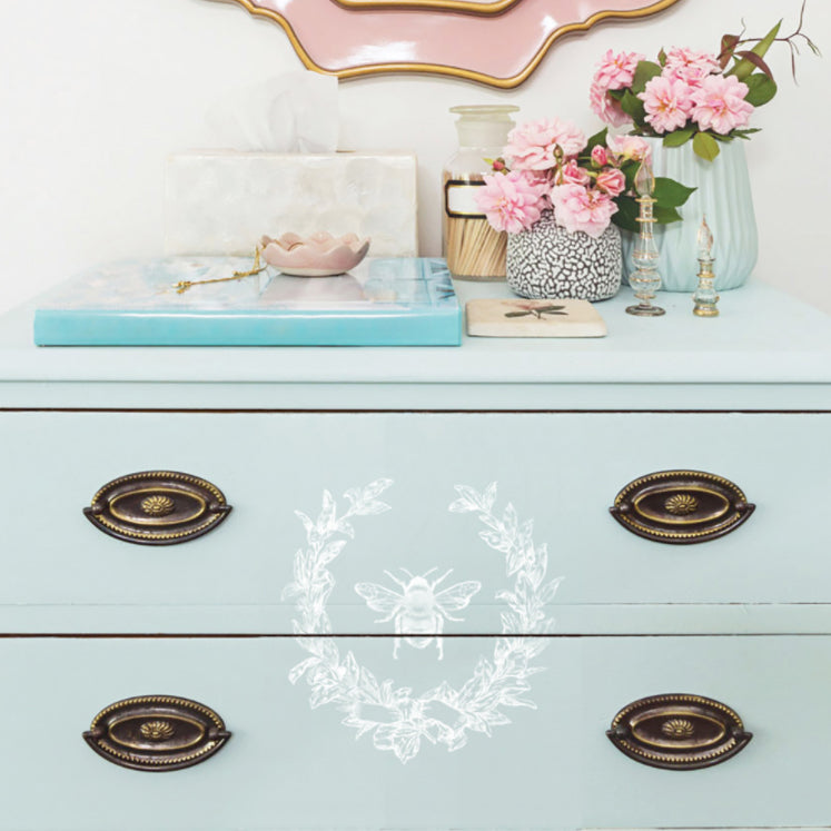 FRENCH LAURELS Redesign Décor Stamp 12"x12" - Rustic Farmhouse Charm