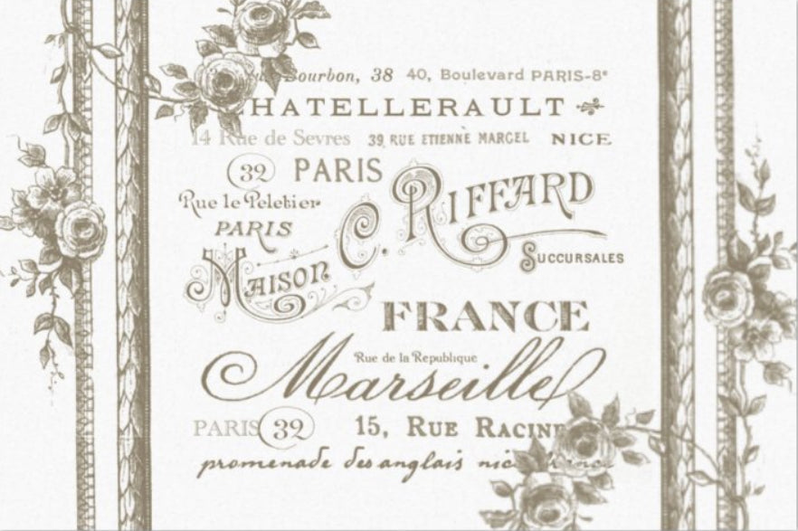 Decoupage Tissue Paper - French Rose Border (50.8cm x 76.2cm) - Rustic Farmhouse Charm