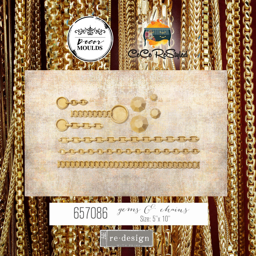 NEW! CECE GEMS & CHAINS Redesign Mould - Rustic Farmhouse Charm