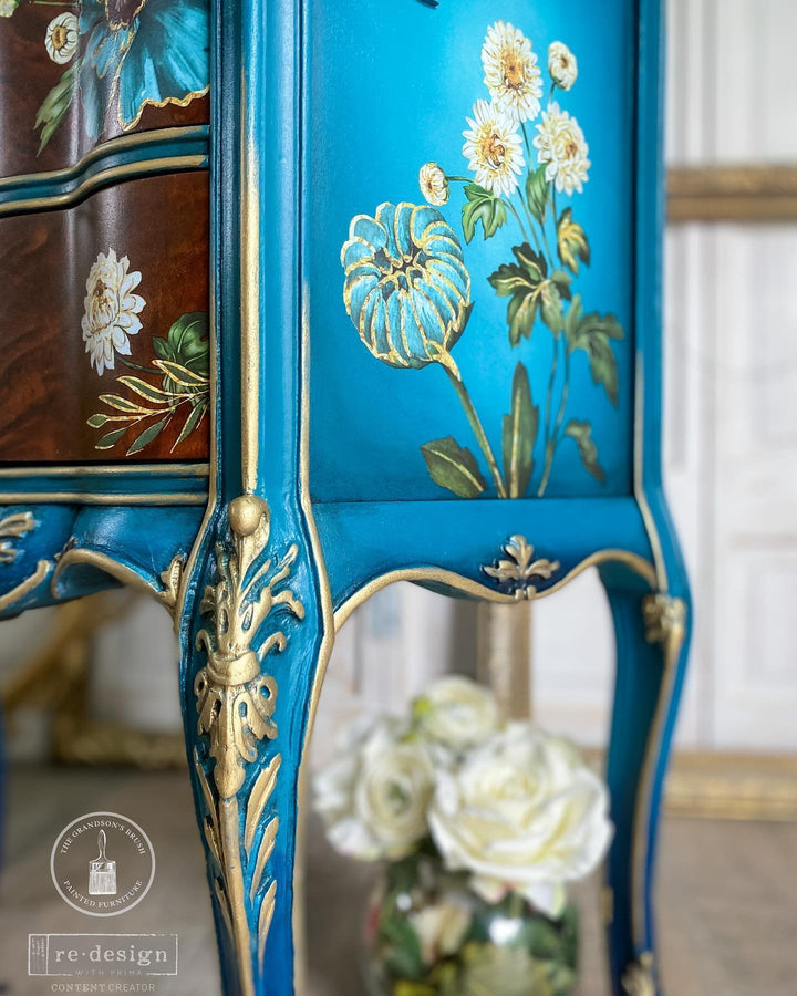 NEW! GILDED FLORAL Redesign Transfer (3 sheets, each 21.59cm x 27.94cm) - Rustic Farmhouse Charm