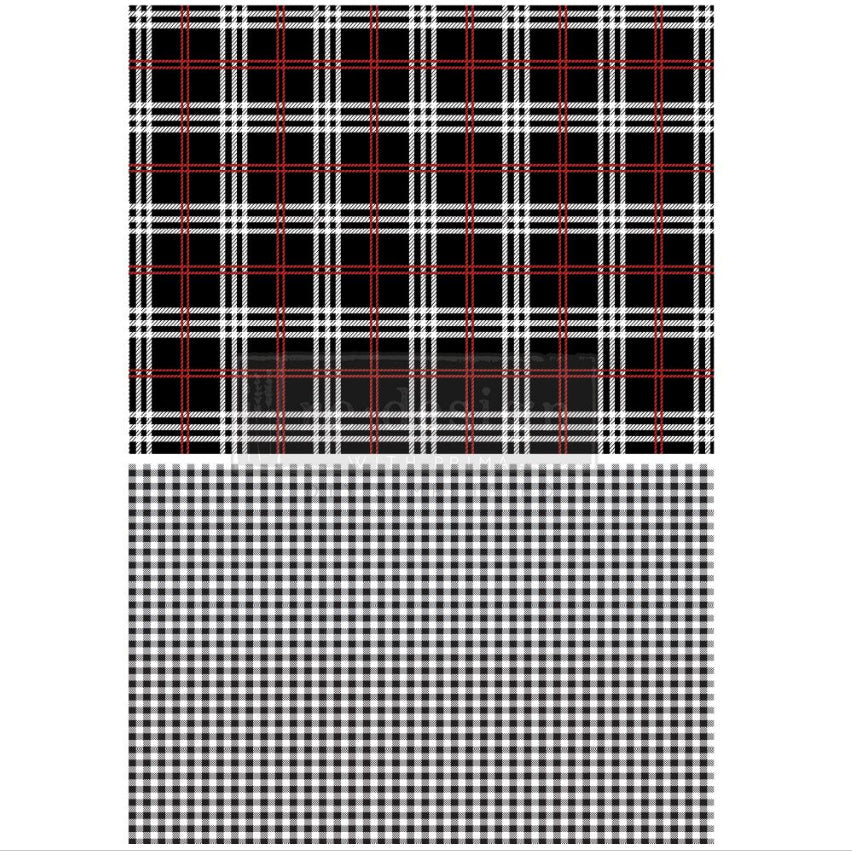 GINGHAM BLACK Redesign Transfer (83.82cm x 58.42cm) - Rustic Farmhouse Charm