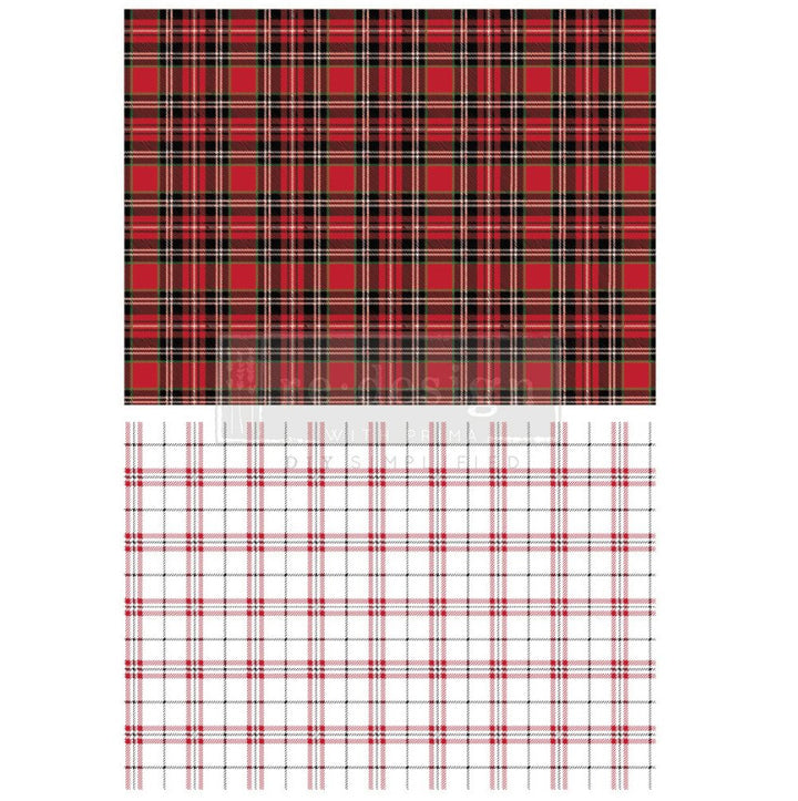 GINGHAM RED Redesign Transfer (83.82cm x 58.42cm) - Rustic Farmhouse Charm