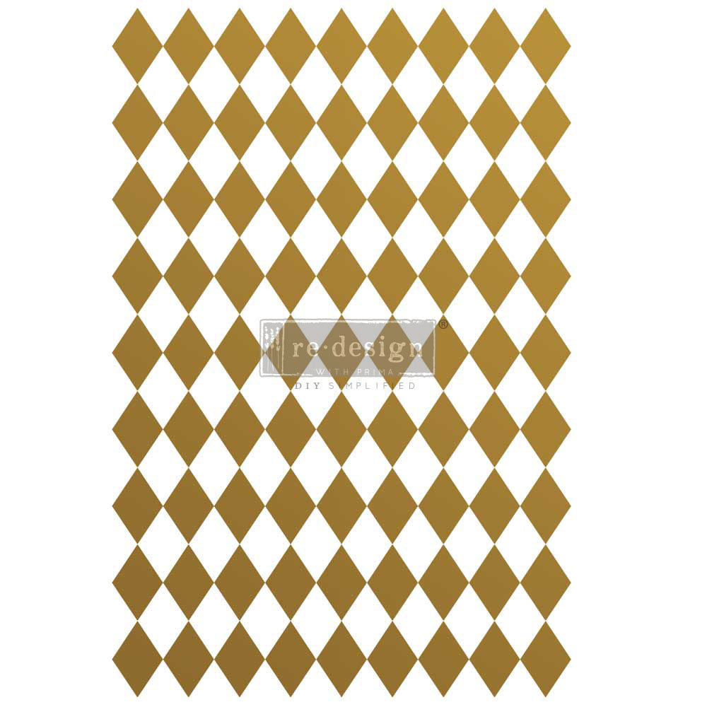 GOLD HARLEQUIN Redesign Transfer (60.96cm x 88.9cm) - Rustic Farmhouse Charm