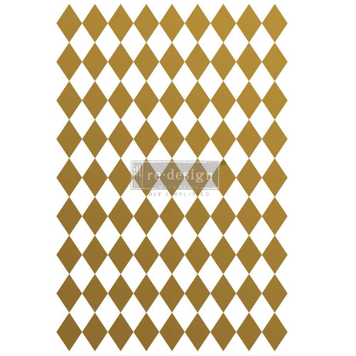 GOLD HARLEQUIN Redesign Transfer (60.96cm x 88.9cm) - Rustic Farmhouse Charm