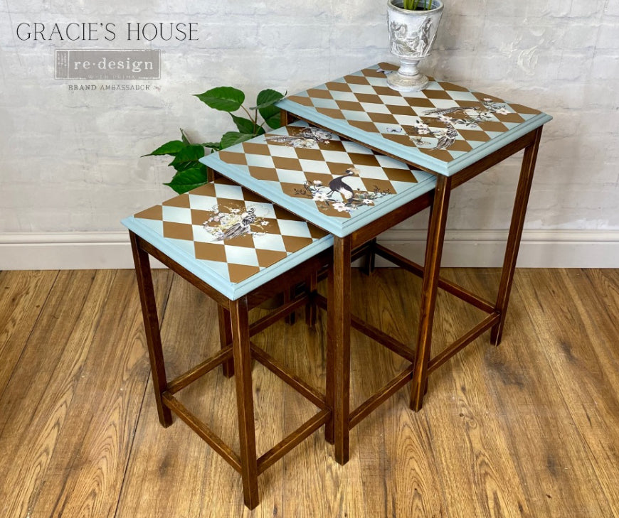 GOLD HARLEQUIN Redesign Transfer (60.96cm x 88.9cm) - Rustic Farmhouse Charm