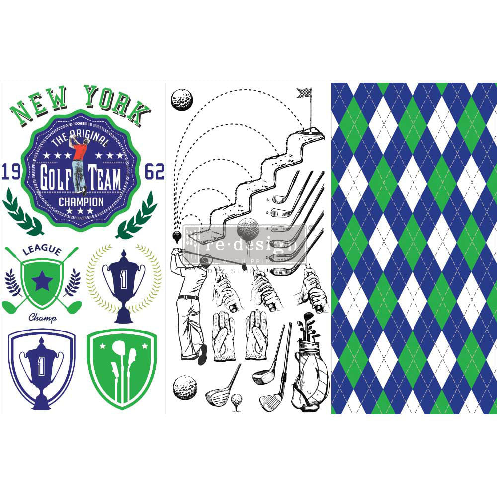 GOLF Redesign Transfer (3 sheets, each 15.24cm x 30.48cm) - Rustic Farmhouse Charm