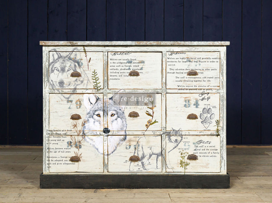 GREY WOLF Redesign Transfer (60.96cm x 88.9cm) - Rustic Farmhouse Charm