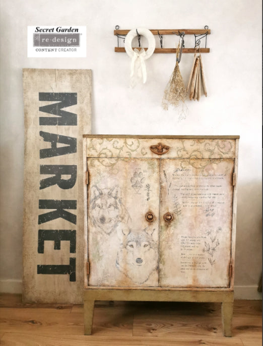 GREY WOLF Redesign Transfer (60.96cm x 88.9cm) - Rustic Farmhouse Charm