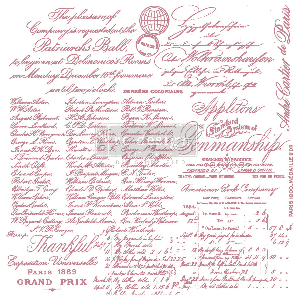 HANDWRITTEN NOTE Redesign Décor Stamp 12"x12" - Rustic Farmhouse Charm