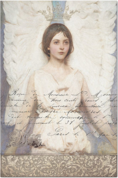 Decoupage Tissue Paper - Angel with Script (50.8cm x 76.2cm) - Rustic Farmhouse Charm