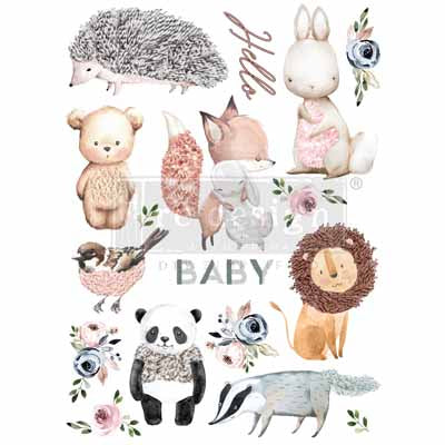 HELLO BABY Redesign Transfer (76.2cm x 55.88cm) - Rustic Farmhouse Charm