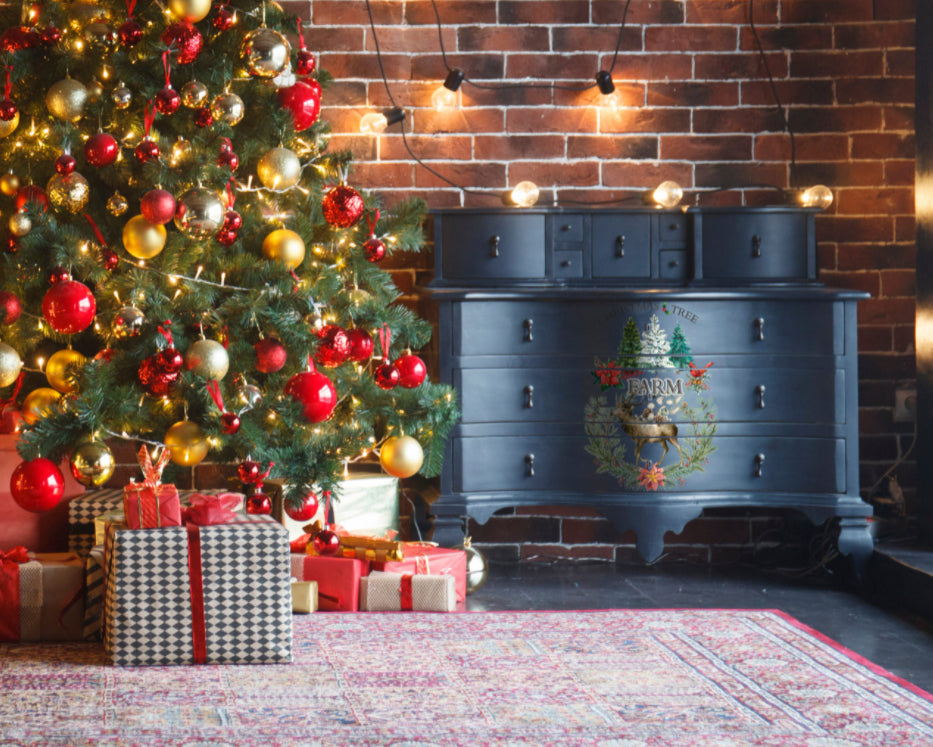 NEW! HOLLY JOLLY XMAS Redesign Transfer (88.9cm x 60.96cm) - Rustic Farmhouse Charm