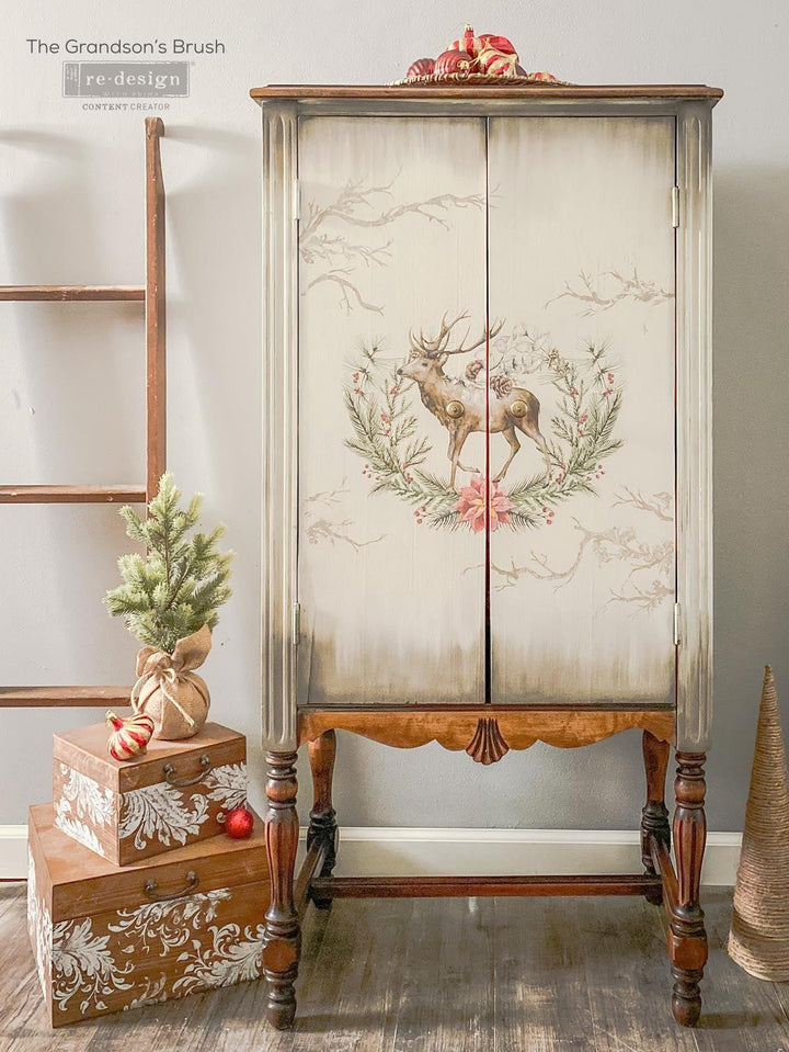 NEW! HOLLY JOLLY XMAS Redesign Transfer (88.9cm x 60.96cm) - Rustic Farmhouse Charm