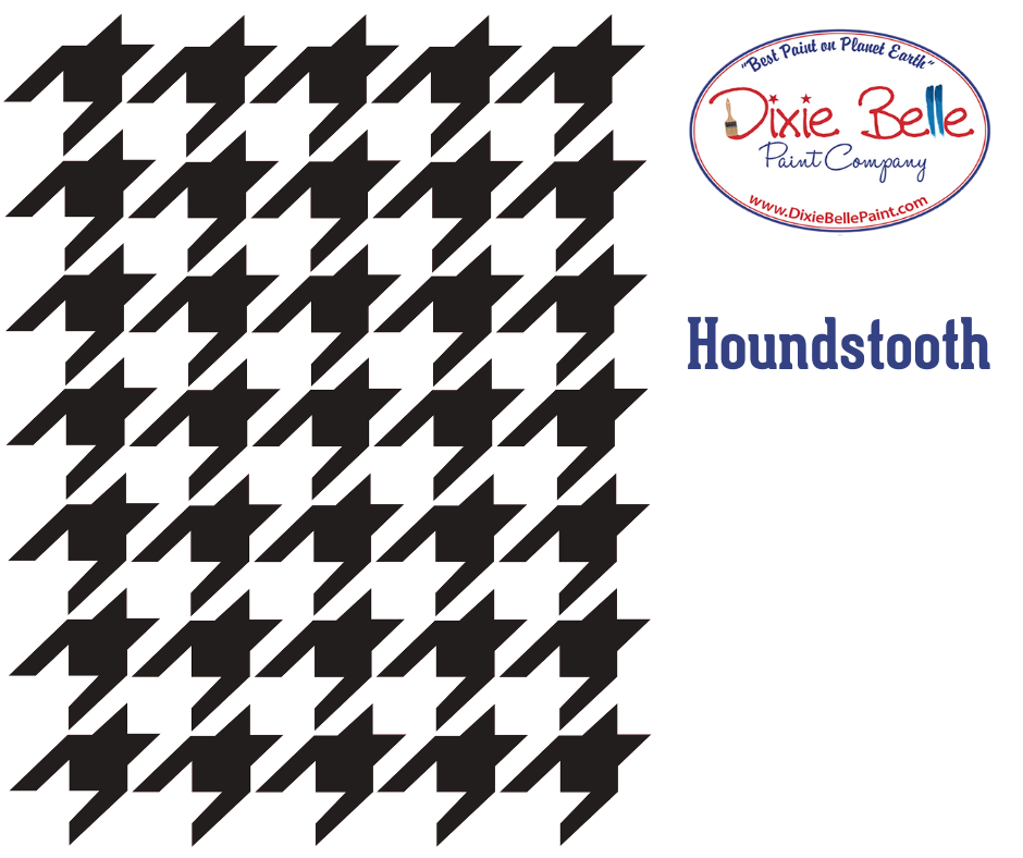 Dixie Belle Stencil - HOUNDSTOOTH (40.64cm x 50.8cm) - Rustic Farmhouse Charm