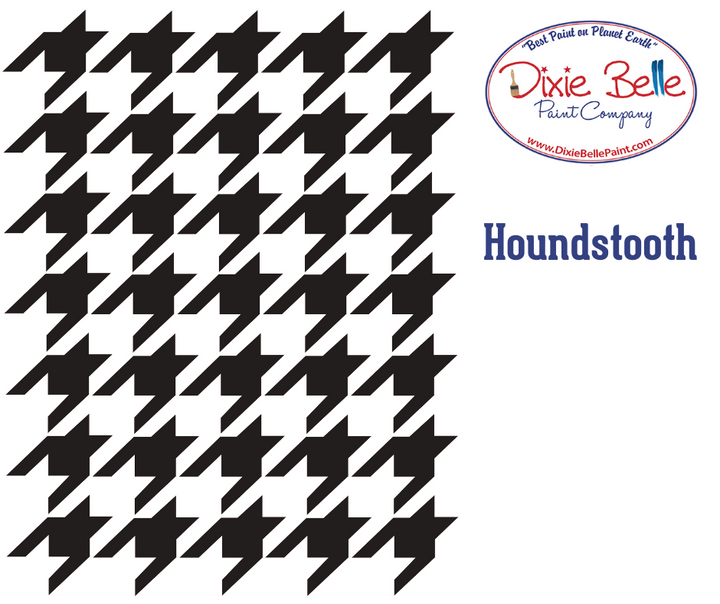 Dixie Belle Stencil - HOUNDSTOOTH (40.64cm x 50.8cm) - Rustic Farmhouse Charm