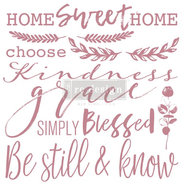 INSPIRED WORDS Redesign Décor Stamp 12"x12" - Rustic Farmhouse Charm
